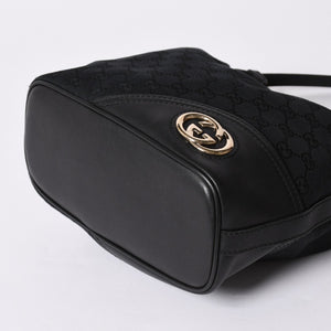 GUCCI Gucci GG Canvas Black Color Shoulder Bag 182491 Gold Hardware Sherry Line Good Condition Used 4a001649