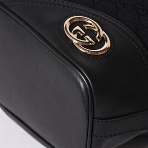 GUCCI Gucci GG Canvas Black Color Shoulder Bag 182491 Gold Hardware Sherry Line Good Condition Used 4a001649