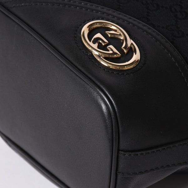 GUCCI Gucci GG Canvas Black Color Shoulder Bag 182491 Gold Hardware Sherry Line Good Condition Used 4a001649