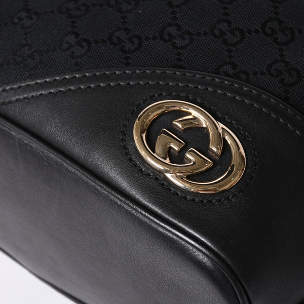 GUCCI Gucci GG Canvas Black Color Shoulder Bag 182491 Gold Hardware Sherry Line Good Condition Used 4a001649