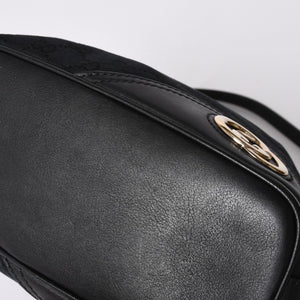 GUCCI Gucci GG Canvas Black Color Shoulder Bag 182491 Gold Hardware Sherry Line Good Condition Used 4a001649