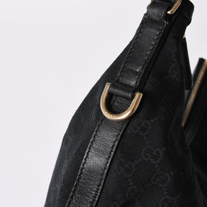 GUCCI Gucci GG Canvas Black Color Shoulder Bag 182491 Gold Hardware Sherry Line Good Condition Used 4a001649