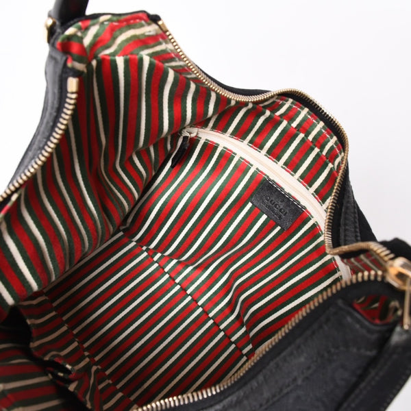 GUCCI Gucci GG Canvas Black Color Shoulder Bag 182491 Gold Hardware Sherry Line Good Condition Used 4a001649