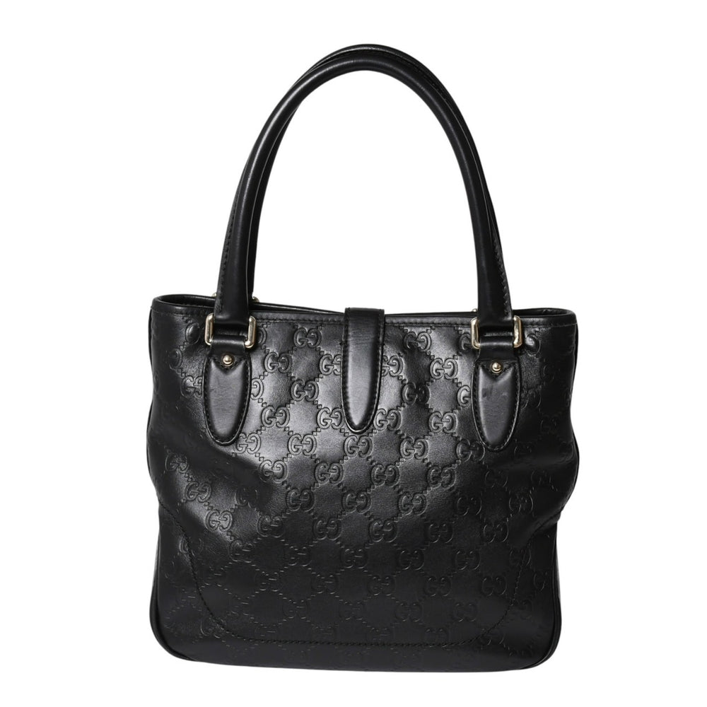 GUCCI グッチ グッチシマ ハンドバッグ ニュージャッキー レザー 145817 ブラック ゴールド金具 美品 中古 4a001661