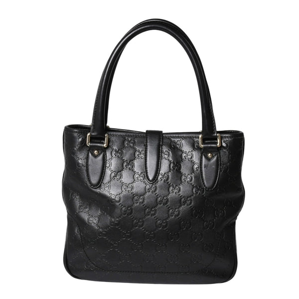 GUCCI グッチ グッチシマ ハンドバッグ ニュージャッキー レザー 145817 ブラック ゴールド金具 美品 中古 4a001661