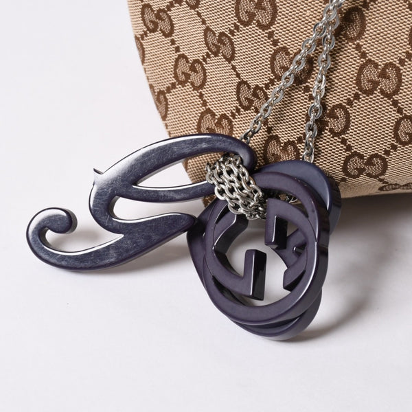 GUCCI グッチ JOLLY TOTE BAG ジョリー トートバッグ 211976 GGキャンバス パテントレザー チャーム付き 美品 中古 4a001685