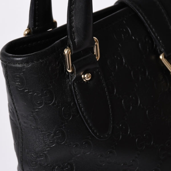 GUCCI グッチ グッチシマ ハンドバッグ ニュージャッキー レザー 145817 ブラック ゴールド金具 美品 中古 4a001661