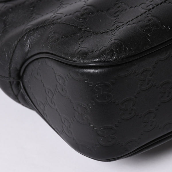 GUCCI グッチ グッチシマ ハンドバッグ ニュージャッキー レザー 145817 ブラック ゴールド金具 美品 中古 4a001661