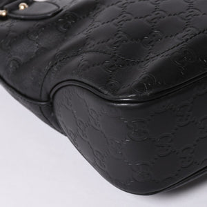 GUCCI グッチ グッチシマ ハンドバッグ ニュージャッキー レザー 145817 ブラック ゴールド金具 美品 中古 4a001661