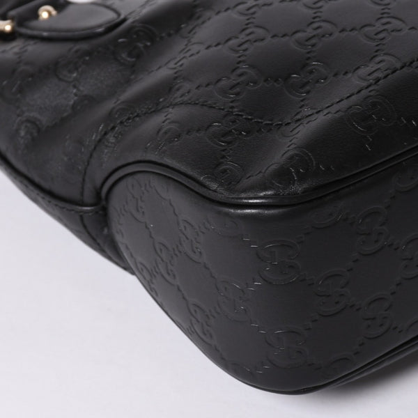 GUCCI グッチ グッチシマ ハンドバッグ ニュージャッキー レザー 145817 ブラック ゴールド金具 美品 中古 4a001661