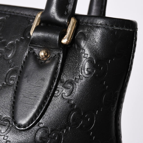 GUCCI グッチ グッチシマ ハンドバッグ ニュージャッキー レザー 145817 ブラック ゴールド金具 美品 中古 4a001661