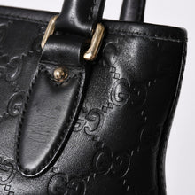 画像をギャラリービューアに読み込む, GUCCI グッチ グッチシマ ハンドバッグ ニュージャッキー レザー 145817 ブラック ゴールド金具 美品 中古 4a001661