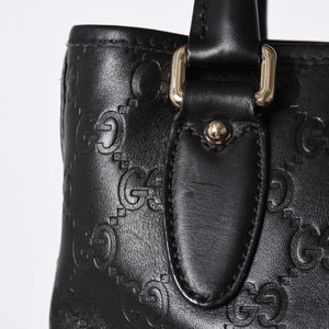 GUCCI グッチ グッチシマ ハンドバッグ ニュージャッキー レザー 145817 ブラック ゴールド金具 美品 中古 4a001661