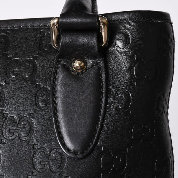 GUCCI グッチ グッチシマ ハンドバッグ ニュージャッキー レザー 145817 ブラック ゴールド金具 美品 中古 4a001661