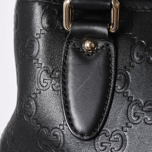 GUCCI グッチ グッチシマ ハンドバッグ ニュージャッキー レザー 145817 ブラック ゴールド金具 美品 中古 4a001661