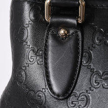 画像をギャラリービューアに読み込む, GUCCI グッチ グッチシマ ハンドバッグ ニュージャッキー レザー 145817 ブラック ゴールド金具 美品 中古 4a001661