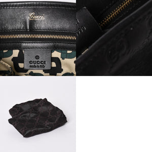 GUCCI グッチ グッチシマ ハンドバッグ ニュージャッキー レザー 145817 ブラック ゴールド金具 美品 中古 4a001661