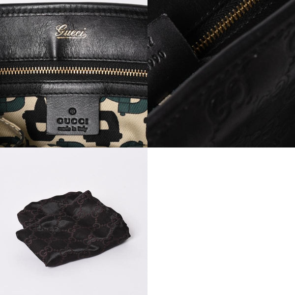 GUCCI グッチ グッチシマ ハンドバッグ ニュージャッキー レザー 145817 ブラック ゴールド金具 美品 中古 4a001661