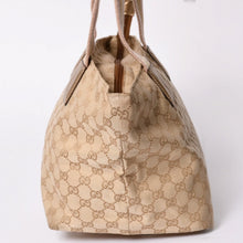 画像をギャラリービューアに読み込む, GUCCI グッチ トートバッグ Tote Bag ggキャンバス 131230 ベージュ ゴールド ブロンズ金具 美品 中古 4a001659