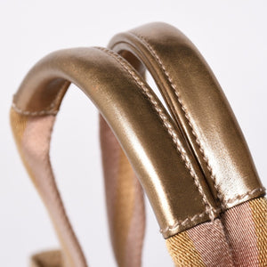 GUCCI Gucci Tote Bag gg Canvas 131230 Beige Gold Bronze Hardware Good Condition Used 4a001659