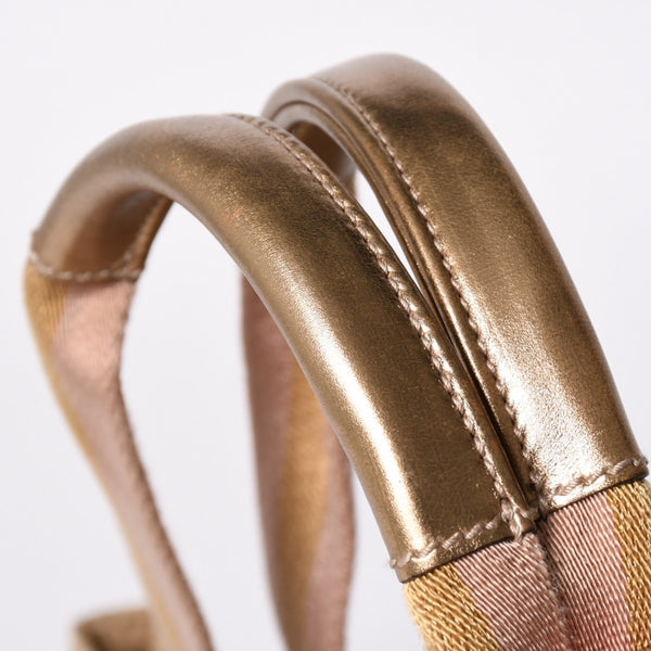 GUCCI Gucci Tote Bag gg Canvas 131230 Beige Gold Bronze Hardware Good Condition Used 4a001659