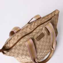 画像をギャラリービューアに読み込む, GUCCI グッチ トートバッグ Tote Bag ggキャンバス 131230 ベージュ ゴールド ブロンズ金具 美品 中古 4a001659