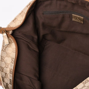 GUCCI Gucci Tote Bag gg Canvas 131230 Beige Gold Bronze Hardware Good Condition Used 4a001659