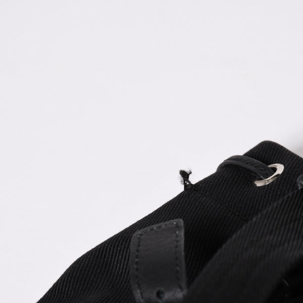YVES SAINT LAURENT イヴサンローラン カハラ ハンドバッグ 123435 キャンバス レザー ブラック ロゴ刺繍 美品 中古 4a001691