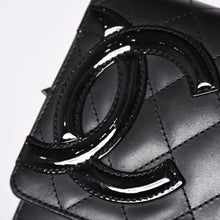 画像をギャラリービューアに読み込む, 極美品 CHANEL シャネル カンボンライン ココマーク チェーンウォレット 19番台 ブラック ピンク ラムスキン シルバー金具 中古 4a001626