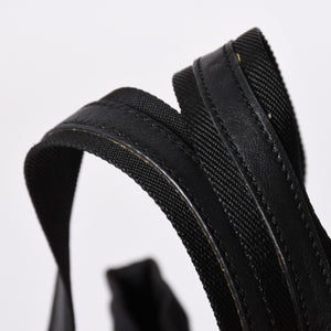 YVES SAINT LAURENT イヴサンローラン カハラ ハンドバッグ 123435 キャンバス レザー ブラック ロゴ刺繍 美品 中古 4a001691