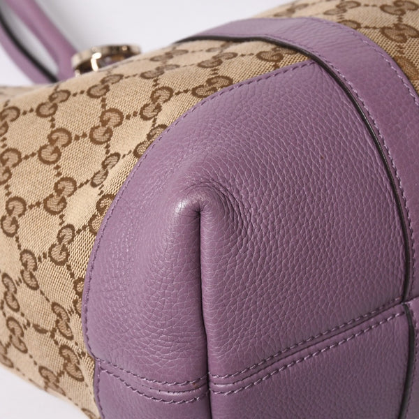 Very Good Condition GUCCI Hand Bag Tote Bag GG Canvas Soho Lilac 353122 Used 4a001694
