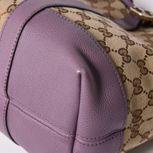 Very Good Condition GUCCI Hand Bag Tote Bag GG Canvas Soho Lilac 353122 Used 4a001694