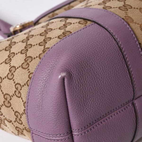 Very Good Condition GUCCI Hand Bag Tote Bag GG Canvas Soho Lilac 353122 Used 4a001694