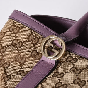 Very Good Condition GUCCI Hand Bag Tote Bag GG Canvas Soho Lilac 353122 Used 4a001694