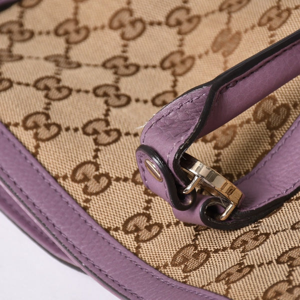 Very Good Condition GUCCI Hand Bag Tote Bag GG Canvas Soho Lilac 353122 Used 4a001694