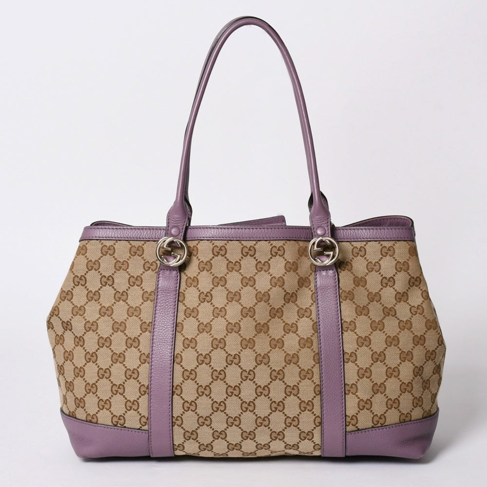 極美品 GUCCI グッチ Hand Bag ハンドバッグ Tote Bag トートバッグ GGキャンバス ソーホー ライラック 353122 中古 4a001694