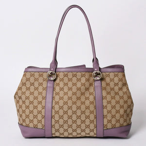 Very Good Condition GUCCI Hand Bag Tote Bag GG Canvas Soho Lilac 353122 Used 4a001694