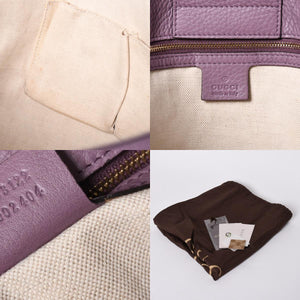 Very Good Condition GUCCI Hand Bag Tote Bag GG Canvas Soho Lilac 353122 Used 4a001694