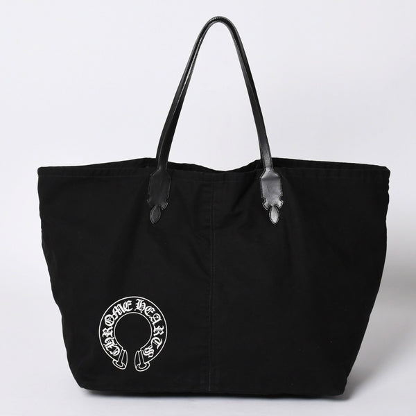 CHROME HEARTS Lucille Canvas Tote Bag Horseshoe Black Good Condition Used 4a001603