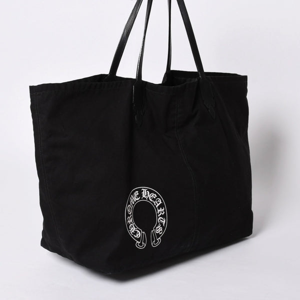 CHROME HEARTS Lucille Canvas Tote Bag Horseshoe Black Good Condition Used 4a001603