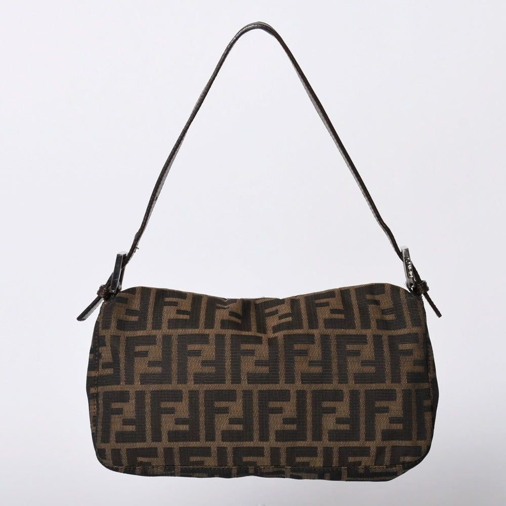 FENDI フェンディ マンマバケット ワンショルダーバッグ 26424 ブラウン ズッカ柄 総柄 シルバー金具 美品 中古 4a001693