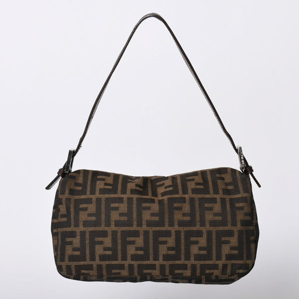 FENDI フェンディ マンマバケット ワンショルダーバッグ 26424 ブラウン ズッカ柄 総柄 シルバー金具 美品 中古 4a001693