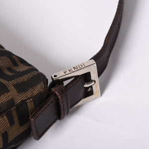 FENDI フェンディ マンマバケット ワンショルダーバッグ 26424 ブラウン ズッカ柄 総柄 シルバー金具 美品 中古 4a001693