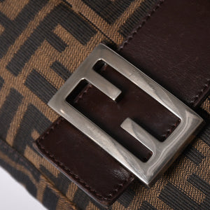 FENDI フェンディ マンマバケット ワンショルダーバッグ 26424 ブラウン ズッカ柄 総柄 シルバー金具 美品 中古 4a001693