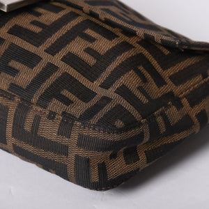FENDI フェンディ マンマバケット ワンショルダーバッグ 26424 ブラウン ズッカ柄 総柄 シルバー金具 美品 中古 4a001693