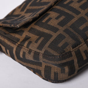 FENDI フェンディ マンマバケット ワンショルダーバッグ 26424 ブラウン ズッカ柄 総柄 シルバー金具 美品 中古 4a001693