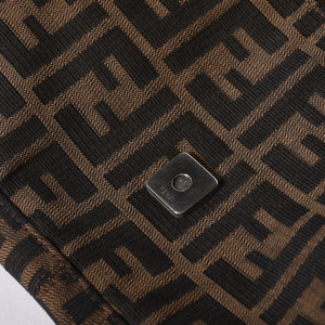 FENDI フェンディ マンマバケット ワンショルダーバッグ 26424 ブラウン ズッカ柄 総柄 シルバー金具 美品 中古 4a001693