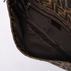 FENDI フェンディ マンマバケット ワンショルダーバッグ 26424 ブラウン ズッカ柄 総柄 シルバー金具 美品 中古 4a001693
