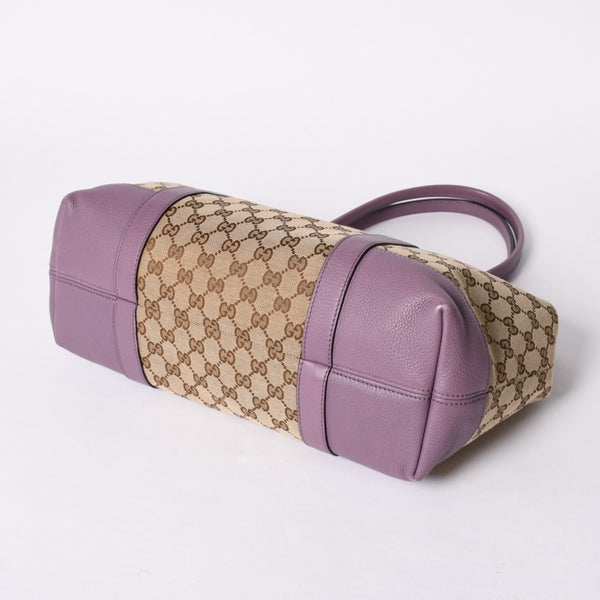Very Good Condition GUCCI Hand Bag Tote Bag GG Canvas Soho Lilac 353122 Used 4a001694