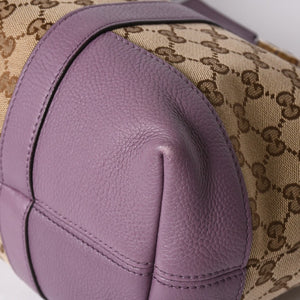 Very Good Condition GUCCI Hand Bag Tote Bag GG Canvas Soho Lilac 353122 Used 4a001694